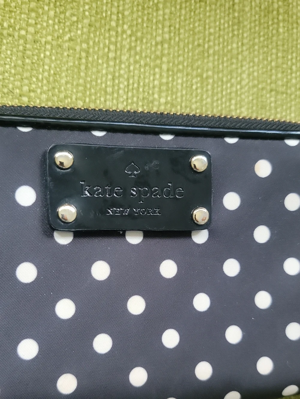 kate spade Black and White Polka Dot Zip Wallet